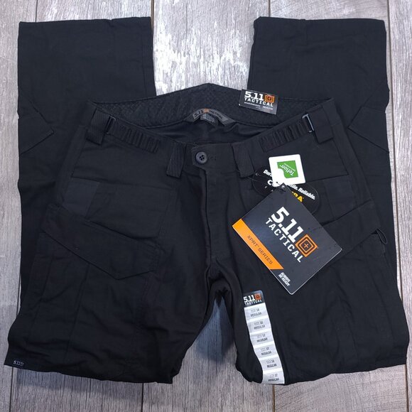 5.11 Tactical Womens Xprt Operator Pants Size 12 Black Knee Pad Cargo Stretch - Picture 4 of 9